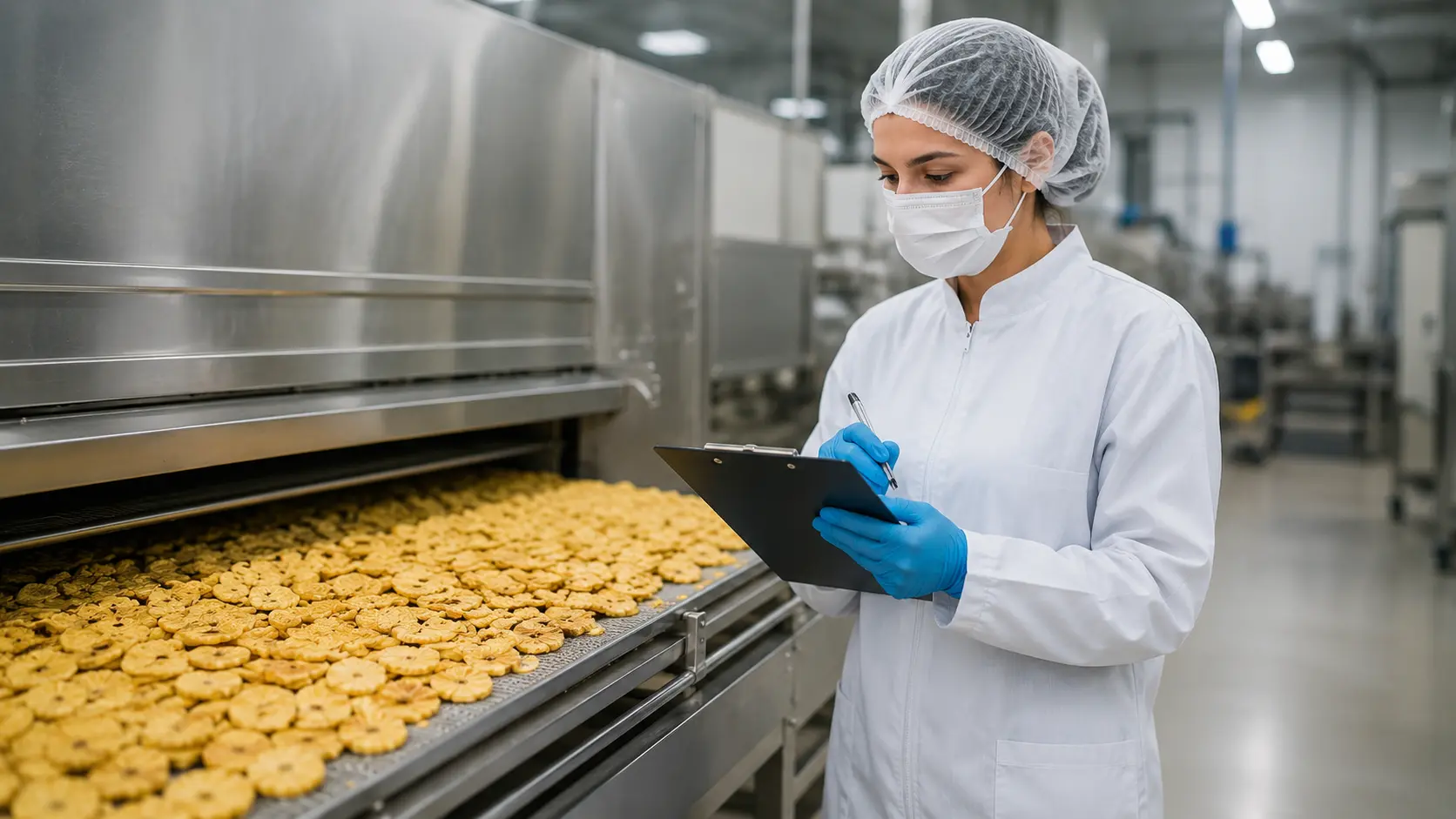 pessoa responsável pelo controle de qualidade em frutas desidratadas